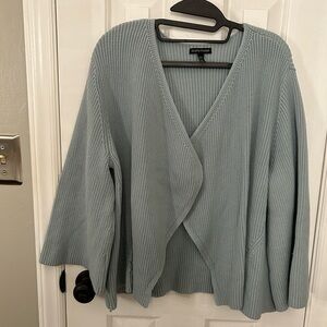 Eileen Fisher Size XL Light Blue Knit Open Front Cardigan
